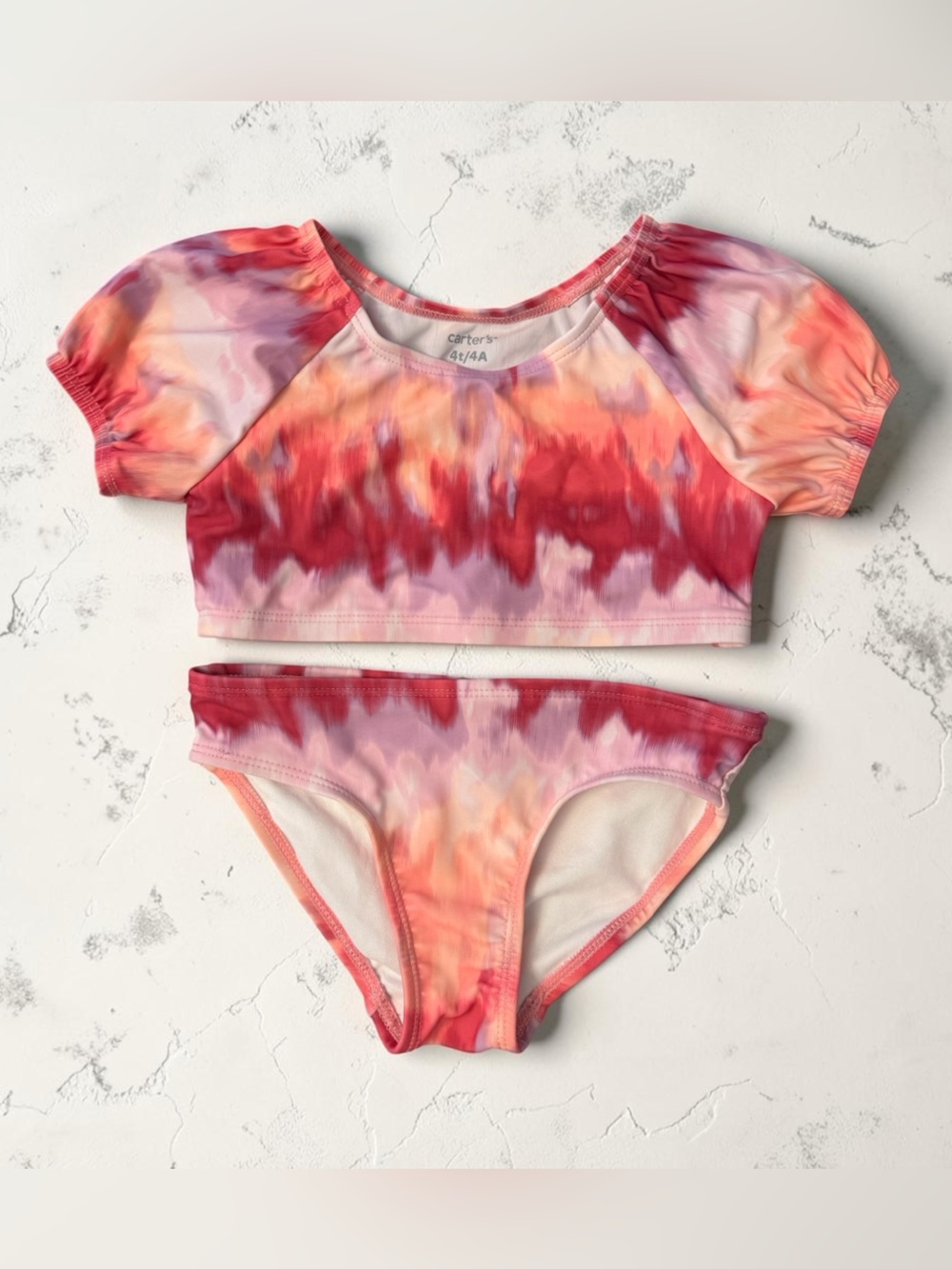 Carter's Pink Red Orange Tie-Dye Two-Piece Girls Swim Bikini
